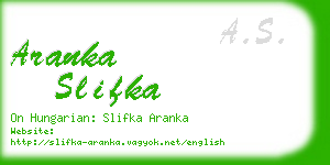 aranka slifka business card